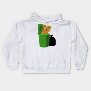 A Bear Raiding the Trash Bin Kids Hoodie